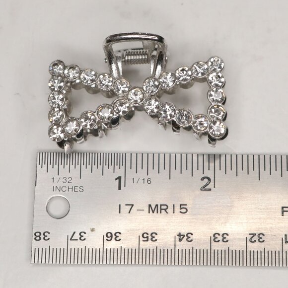 Butterfly Rhinestone Hair Clip Glitter Posh Silver Wedding Bridal Party Prom - Picture 6 of 7